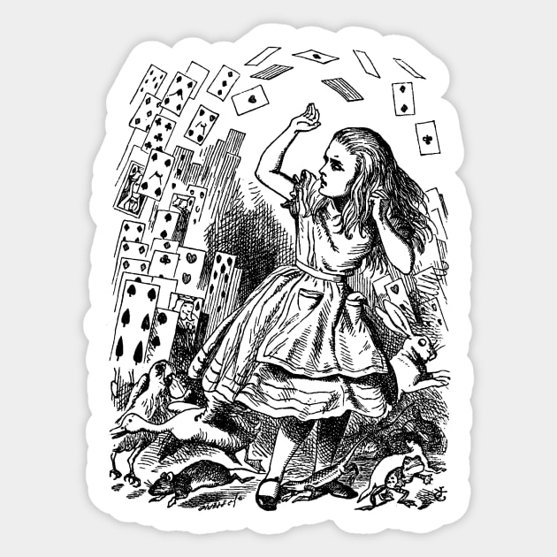 Vintage Alice with Cards, Alice in Wonderland Sticker by MasterpieceCafe